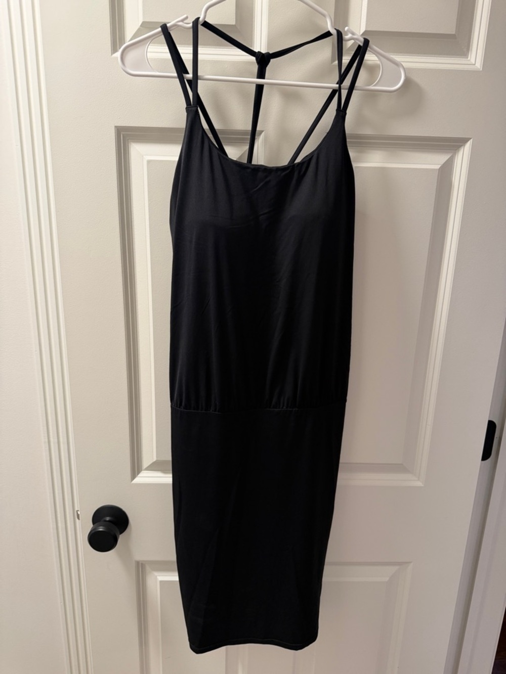 Women's Black Strappy Midi Dress - quick dry material